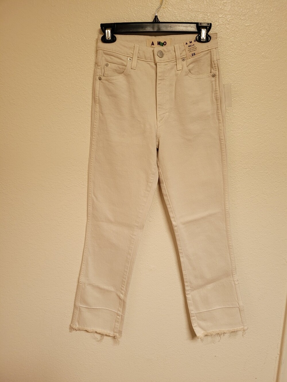 AMO Bella Slight Boot Extra High Rise Cream Jeans